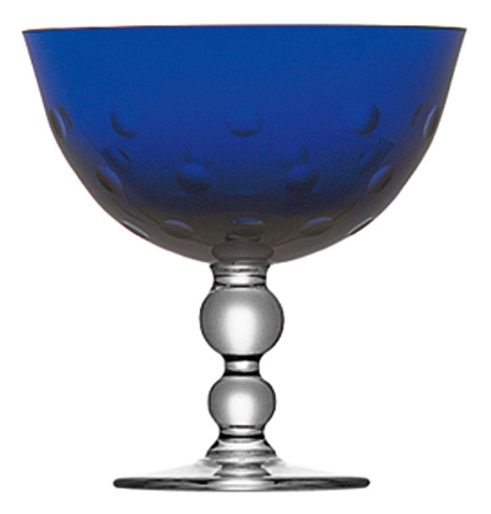 Dark blue footed cup - Saint-Louis